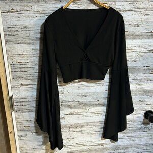 SHEIN black long sleeve crop top size small
